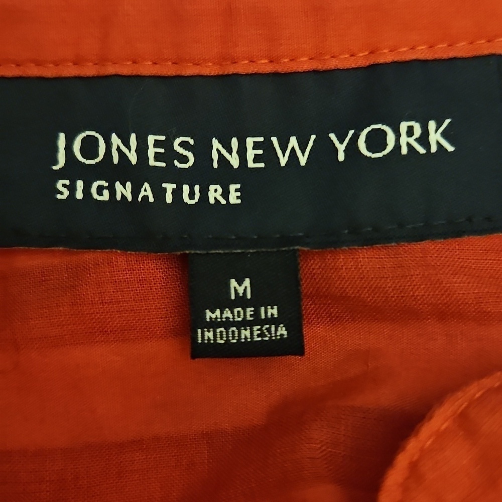 JONES NEW YORK Hot Pink Checkered Sleeveless Pintucked Peplum Button Down Shirt - Picture 7 of 9